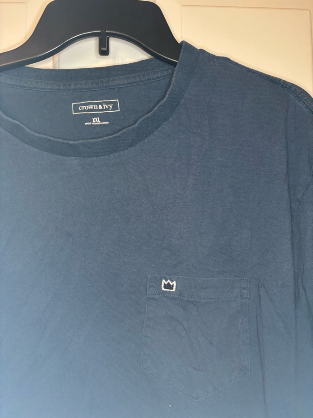 crown & ivy Men's Dark Blue Pocket Tee with Crown Logo